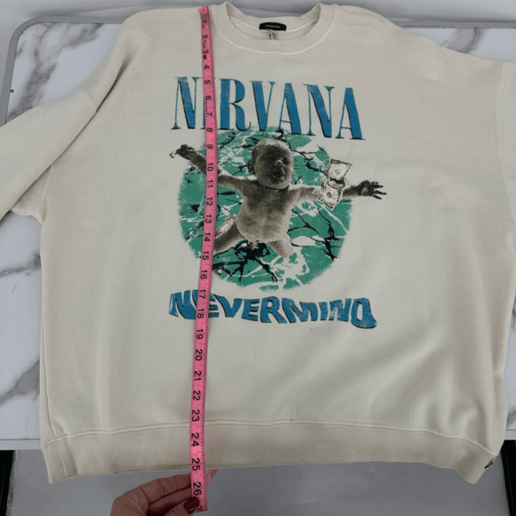 R13 Nirvana 90s Oversized Crewneck Sweatshirt Unisex Size M Baby Graphic Japan - Picture 8 of 11